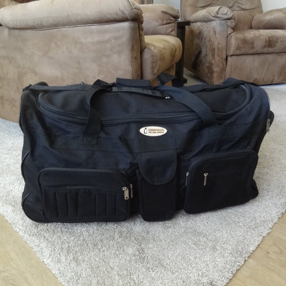 2 WHEEL Black DUFFEL BAG ~ From the “End of the World” ~ EUC